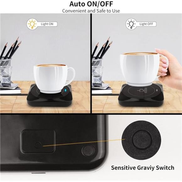 Smart USB Coffee Cup Warmer with Pressure-Induced Auto On/Off, Coffee - Picture 4 of 7